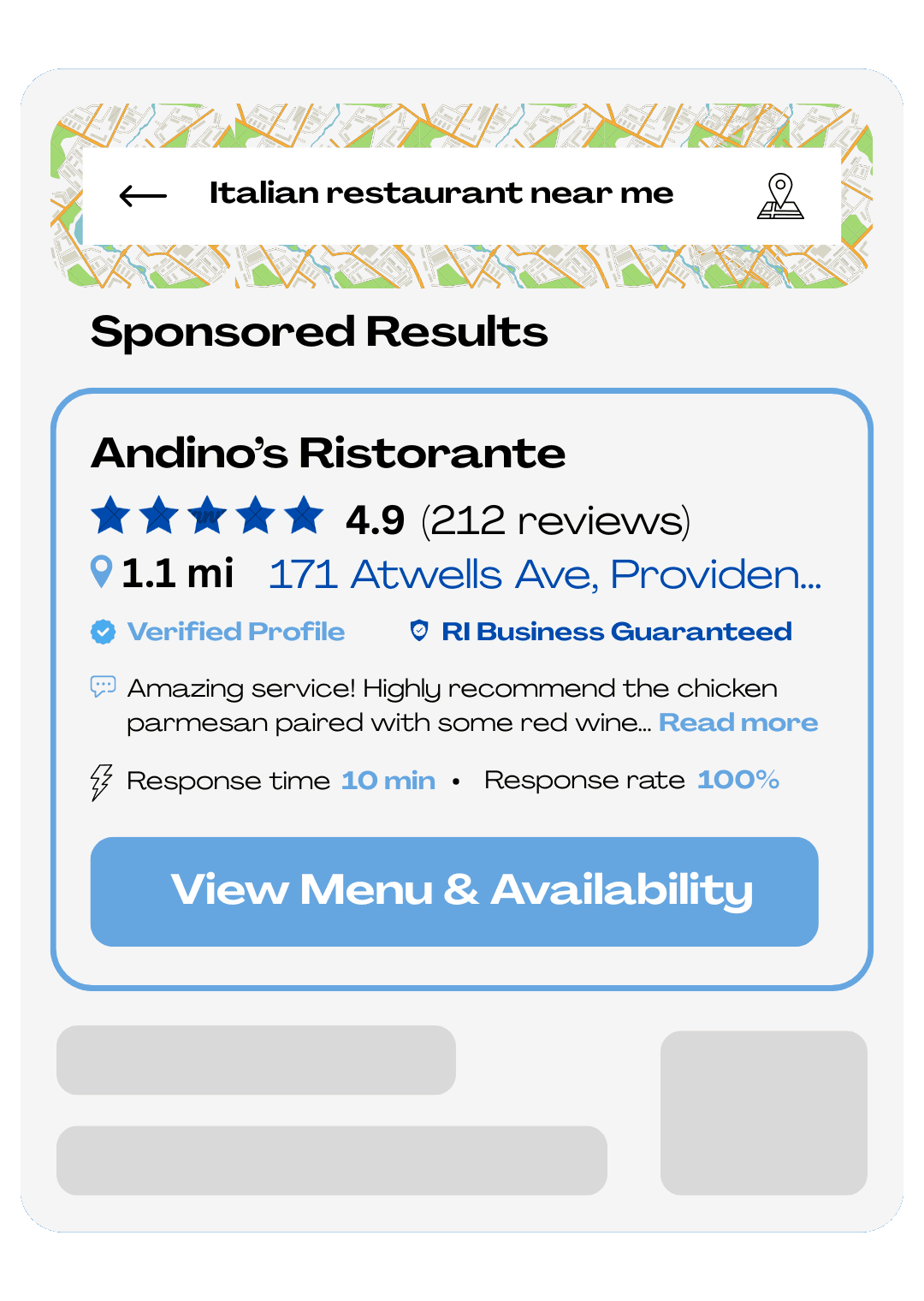 Andino's profile card